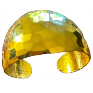 Gold Hammered Cuff Bracelet